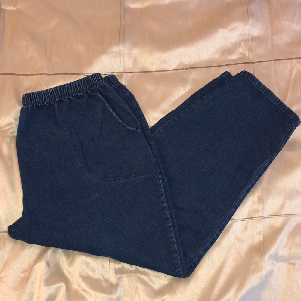Dark Wash Pull On Denim&Co Jeans